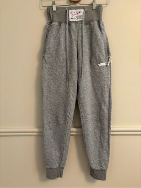 Adam Selman Sport Gray High-Waist Jogger Sweatpants